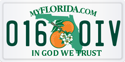 FL license plate 0160IV