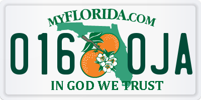 FL license plate 0160JA