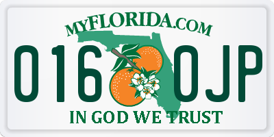 FL license plate 0160JP