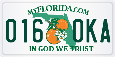 FL license plate 0160KA