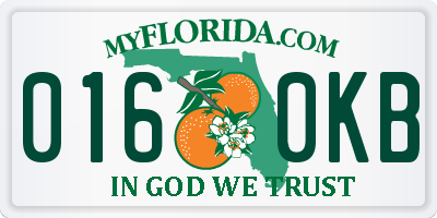 FL license plate 0160KB