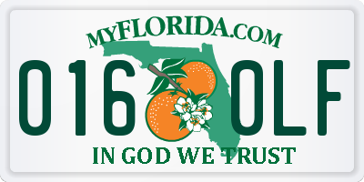 FL license plate 0160LF