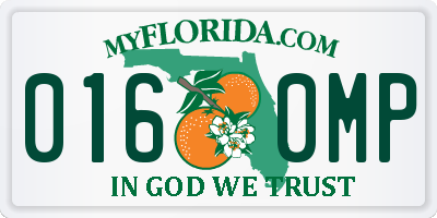 FL license plate 0160MP