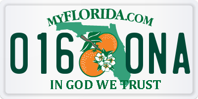 FL license plate 0160NA