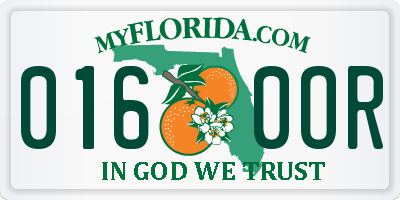FL license plate 0160OR