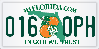 FL license plate 0160PH