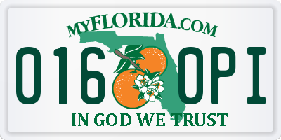 FL license plate 0160PI