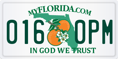 FL license plate 0160PM