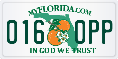 FL license plate 0160PP