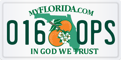 FL license plate 0160PS