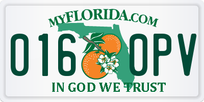 FL license plate 0160PV