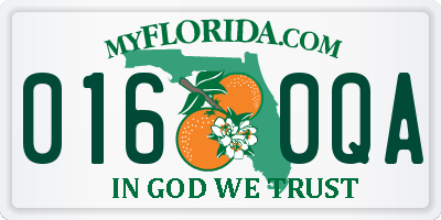FL license plate 0160QA