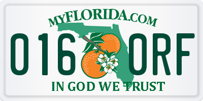 FL license plate 0160RF