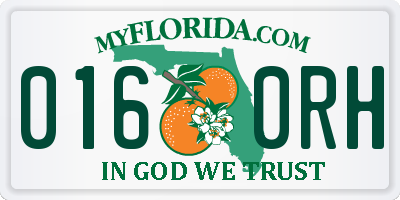 FL license plate 0160RH