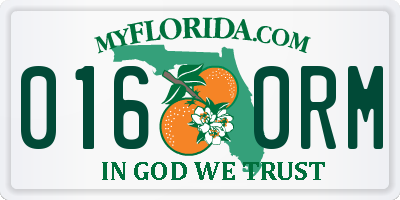 FL license plate 0160RM