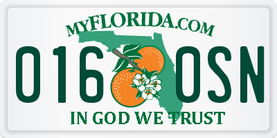 FL license plate 0160SN