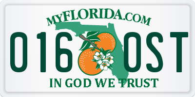 FL license plate 0160ST