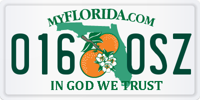 FL license plate 0160SZ
