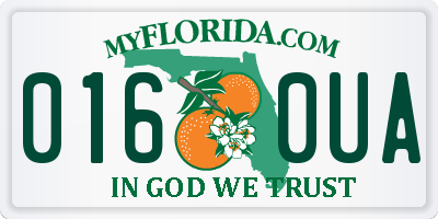 FL license plate 0160UA