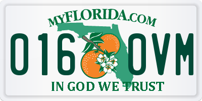 FL license plate 0160VM