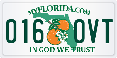 FL license plate 0160VT
