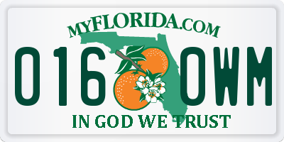 FL license plate 0160WM