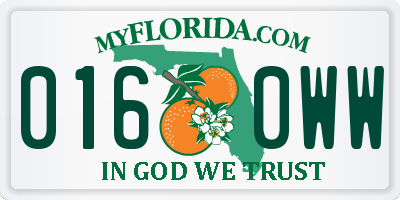 FL license plate 0160WW