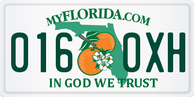 FL license plate 0160XH
