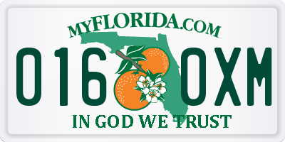 FL license plate 0160XM
