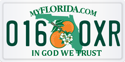 FL license plate 0160XR