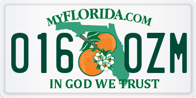 FL license plate 0160ZM