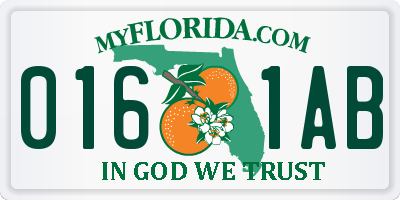 FL license plate 0161AB