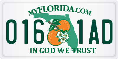 FL license plate 0161AD