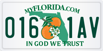 FL license plate 0161AV