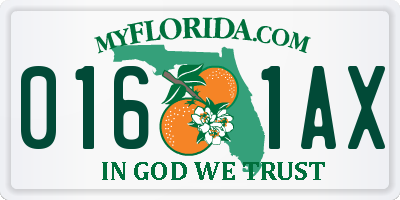 FL license plate 0161AX