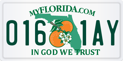 FL license plate 0161AY