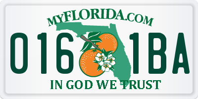 FL license plate 0161BA