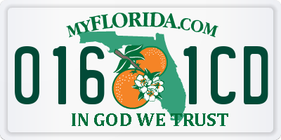 FL license plate 0161CD