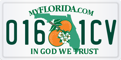 FL license plate 0161CV