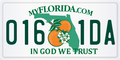 FL license plate 0161DA
