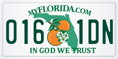 FL license plate 0161DN