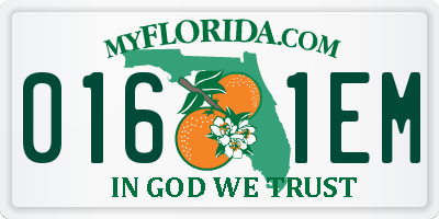 FL license plate 0161EM