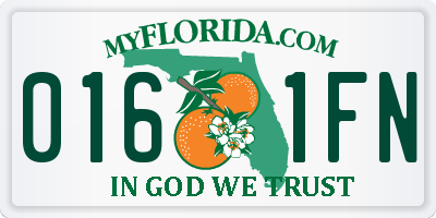 FL license plate 0161FN