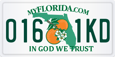 FL license plate 0161KD