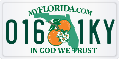 FL license plate 0161KY