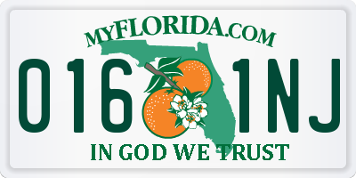 FL license plate 0161NJ