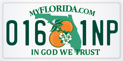 FL license plate 0161NP