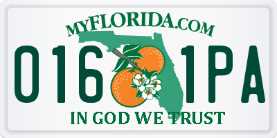 FL license plate 0161PA
