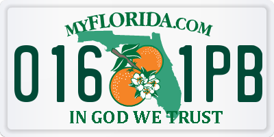 FL license plate 0161PB