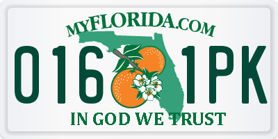 FL license plate 0161PK